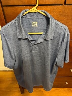 32 Degrees Men's Heathered Blue Polo